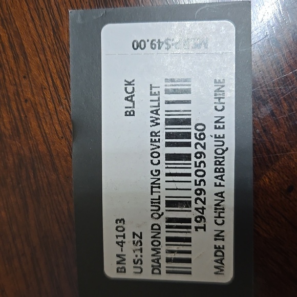 BLACK DIAMOND QUILTING COVER WALLET/CREDIT CARD WALLET VEGA LEATHER - Picture 9 of 9